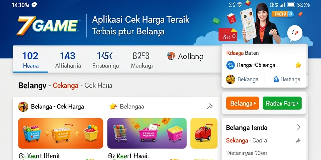 Antarmuka aplikasi 7GAME dengan fungsi Cek Harga yang mudah digunakan.
