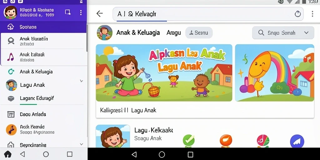 Antarmuka aplikasi 9939 yang menarik untuk anak-anak dengan berbagai fungsi Lagu Anak.