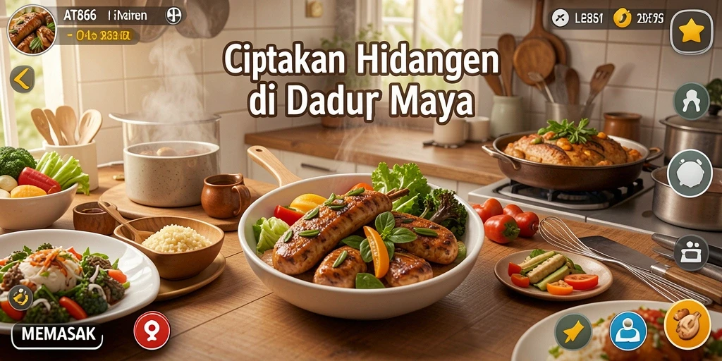 Tampilan antarmuka AT866 saat memasak hidangan lezat.