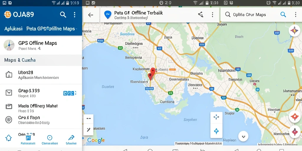 Antarmuka OJA89 menampilkan fungsi navigasi GPS offline yang praktis.