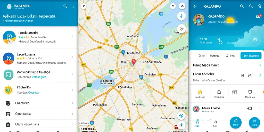 Tampilan antarmuka aplikasi Lacak Lokasi RAJAMPO yang informatif.