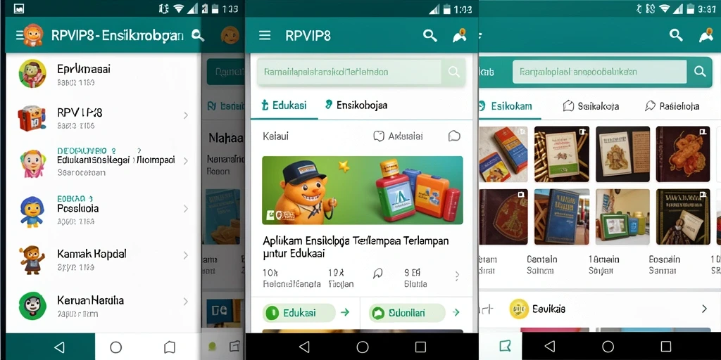 Tampilan antarmuka aplikasi Ensiklopedia RPVIP8 yang menarik dan informatif.